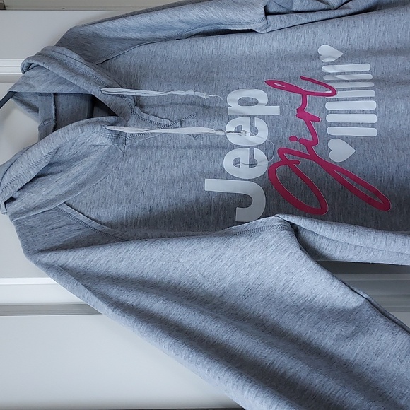 Jeep girl hooded long sleeve top grey white measurements are approximate - Picture 3 of 9